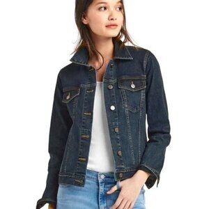 Vintage 80s GAP Jean Jacket Rigid Cotton DenimY2K Trucker Jacket UAE Dark Blue S